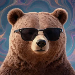 ( bear wearing sunglasses ) ( ( ( hyper detailed masterpiece, psychedelic fractal pattern, jean giraud, digital art painting, dream wave aesthetic, ethereal, artgerm, donato giancola, tom bagshaw ) ) ) ( ( ( ( stained glass, ink painting ) ) ) )