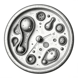illustration of eukaryotic cell by arcimboldo, giuseppe, black and white painting