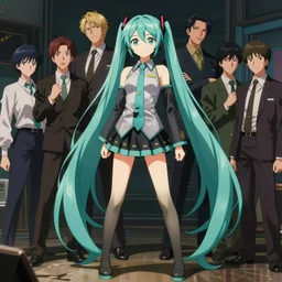 Anime art of beautiful Hatsune miku with beautifel legs by artgerm, ross tran, magali villeneuve, Gil Elvgren, Lois van baarle , Alberto Vargas, Earl Moran,, Art Frahm, Enoch Bolles