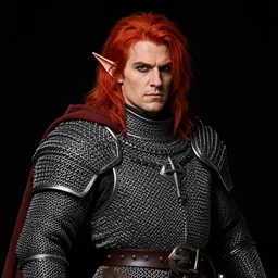 portrait of dwarf wizard, beautiful! coherent! dungeons and dragons character, by brian froud, strong line, deep color, chainmail, short red hair, high contrast