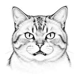 an angry cat, line art by eric gill