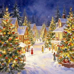 christmas village by thomas kinkade