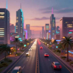 cyberpunk east african city. blade runner style. afrofuturist highway. evening scene. len blur background bokeh. art by ismail inceoglu, filip hodas, and pixar.