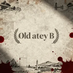 old category b film poster with trace of a shots in centre, seamless texture, blood splatter on the sides, focus render, grainy tape, distortion, few details, illustrations, vhs effect, artstation, minimalistic