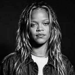 Rihanna photographed like Kurt Cobain singer songwriter Nirvana, a photo by Kurt Cobain, ultrafine detail, chiaroscuro, private press, associated press photo, angelic photograph, masterpiece