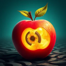 an apple in the style of futurism