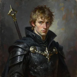 a painting of young man warlock, a character oil on canvas portrait by gerald brom and greg rutkowski, masterpiece, fantasy art, artstation hq