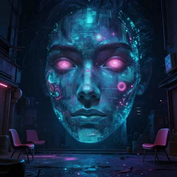 concept art 2 0 7 7 street, face on details base digital painting bioluminance wallpaper, yuumei devianart artworks octane render 8 k environment, few chairs, neon, highly detailed, 8 k, hdr, studio, matte painting, environment, digital illustration, artstation, by marta leydy