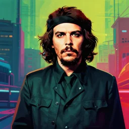 stalin in colour biopunk style