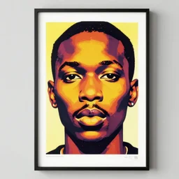 a pop art print of the face of a person named doobani contri