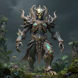 ancient giant iridescent dead god being in desolate and lush landscape, moody, :: by James Jean, Jeff Koons, Dan McPharlin, Daniel Merrian :: ornate, dynamic, particulate, rich colors, intricate, elegant, highly detailed, centered, artstation, smooth, sharp focus, octane render, 3d