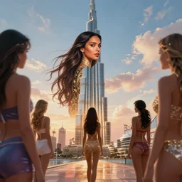 disney weta movie poster portrait photo from behind | of edm jessica alba on burj dubai | octane render, artstation, soft, decadent, polished, by mucha, artgerm, wlop, loish, beeple, monokini, fantasy, soft, smooth, sharp focus, digital painting, hi - fructose, rutkowski, illustration