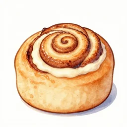 cute watercolor art cinnamon rolls