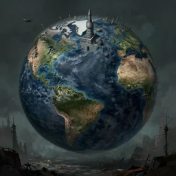 post apocalyptic earth civilisation, dark theme, greg rutkowski style, trending on artstation