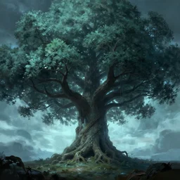 fantasy art of god tree in heaven, fantasy, cool, digital paint