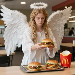 Biblically accurate angel ordering food at McDonalds