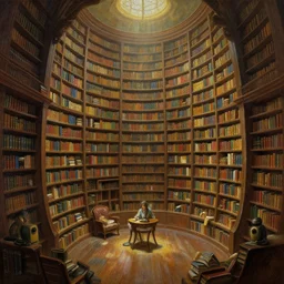 \'Inside The Endless Library\', a beautiful fantasy painting by greg rutkowski and thomas kinkade, trending on artstation