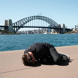 man face down in sydney harbour