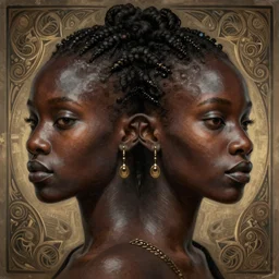 black african annasophia robb, symmetrical portrait, d & d, fantasy, intricate, elegant, highly detailed, digital painting, artstation, concept art, smooth, sharp focus, illustration, greg rutkowski and alphonse mucha