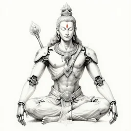 cyborg hindu godbody skect, coherent, detailed, cyberpunk