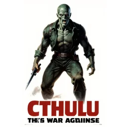 a propaganda poster designed to convince people to enlist in the war against cthulu, 1 9 7 0 s,