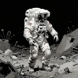 astronaut exploring a derelict by frank miller