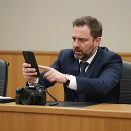 Alex Jones desperately reaching for his out of reach phone in the courtroom, EOS 5DS R, ISO100, f/8, 1/125, 84mm, RAW, Dolby Vision