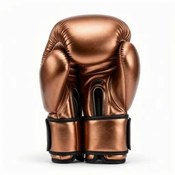 bronze boxing gloves, professional product shot, isolated on a pure white background, centered, entire object in frame, sharp focus, soft studio lighting
