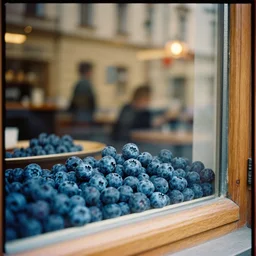 kodak portra 4 0 0, 1 9 3 0 s color portrait trough a window inside an austrian coffee house by saul leiter, insanely detailed, insanely intricate, depth of field, blueberry