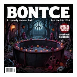 A magazine advertisement for an extremely spooky haunted ball pit