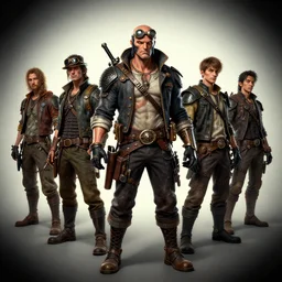 Steampunk Hellboy character design, kim jung gi, Greg Rutkowski, Darek Zabrocki, Karlkka, Jayison Devadas, Phuoc Quan, trending on Artstation, 8K, ultra wide angle, pincushion lens effect