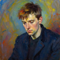 young david gilmour looking down dramatic expression, psychedelic plein air portrait painting by richard schmid, john william waterhouse, thomas moran, studio ghibli, donato giancola,