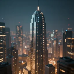 low - angle shot, closeup of a giant city, 8 k uhd, ray tracing, unreal engine, octane render, cinematic lighting, dramatic lighting, bokeh