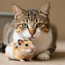 a feline cat - hamster - hybrid reptile. animal photography,