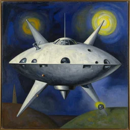 a Remedios Varo painting of a spaceship
