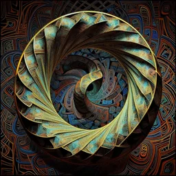 bizarre Mobius strip, style of Donato Giancola, style of Victor Vasarely, vhs-static style, filigree style, lsd background, awesome, mind-bending . Highly detailed, photographic, cinematic, dramatic, sublime, establishing shot