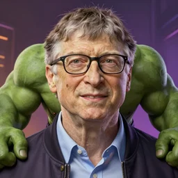 bill gates as the hulk, realistic artstyle, trending on artstation, macro, intricate, vibrant, digital painting, full portrait, hd, cinematic, dramatic, ultra detailed, illustration, concept art, cinematic background, unreal engine 5, 8 k, 4 k