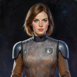 a portrait of a woman in a star wars uniform, a detailed painting by magali villeneuve, trending on cg society, space art, official art, detailed painting, concept art