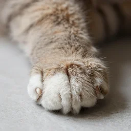 an extreme close up photograph of a cat's paw. photography. high resolution