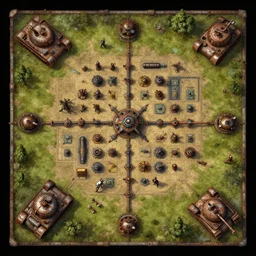 top down overhead bird's eye view!!! | | digital painted rusted dieselpunk tank rpg battlemap asset pack, over 1 0 0 assets!, dungeondraft, roll 2 0, 2 - minute tabletop, battle map prop, black background, unity asset store, by greg rutkowski, trending on artstation