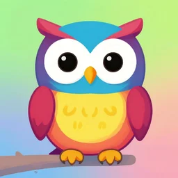 an colorful owl. cartoon. colorful background.