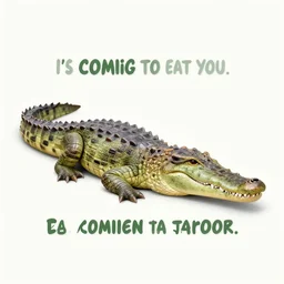 it's a croc and it's coming to eat you