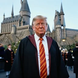 Donald Trump attending Hogwarts school of witchcraft and wizardry