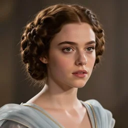madison beer : : young woman : : as princess leia by marvel : : by greg rutkowski, wlop, artstationhd : :