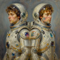 symmetry!! portrait of space soldier, tech wear, scifi, glowing lights!! intricate elegant, highly detailed, oil painting, artstation, concept art, smooth, sharp focus, illustration, art by artgerm and greg rutkowski and alphonse mucha