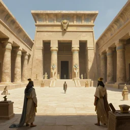fantasy concept art by anders zorn and craig mullins depicting the courtyard of a majestic egyptian fantasy temple