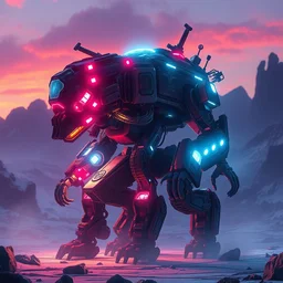 rockbreaker machine mecanical creature robot of horizon forbidden west horizon zero dawn bioluminiscence global illumination ray tracing hdr fanart arstation by ian pesty and alena aenami artworks in 4 k