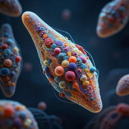 people inside of diatoms, artistic, contrast, dramatic lighting, intricate details, vivid colors, octane render