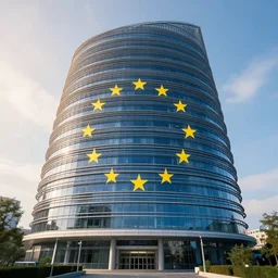 evil eu headquarters run by marine le pen, highly detailed, 4 k, hyper realistic, dreamy atmosphere