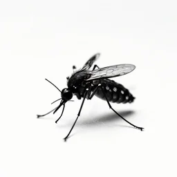 mosquito, microsoft paint, black and white, minimalist